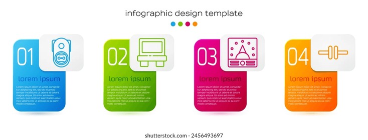 Set line Electrical outlet, Fuse, Ampere meter, multimeter, voltmeter and Electric circuit scheme. Business infographic template. Vector