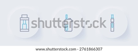 Set line Electronic cigarette,  and Vape mod device icon. Vector