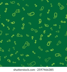 Set line Engine piston, Auto service check automotive and Car rearview mirror on seamless pattern. Vector