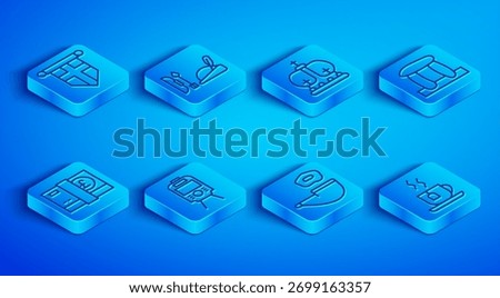 Set line England flag on pennant, Robin hood hat, British crown, Tram railway, Smoking pipe, Stonehenge, Pound sterling money and Cup of tea with tea bag icon. Vector