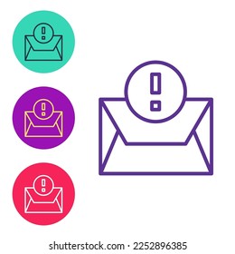 Set line Envelope Symbol einzeln auf weißem Hintergrund. Konzept der empfangenen Nachricht. Neu, E-Mail eingehende Nachricht, sms. Postzustellung Stellen Sie die Symbole bunt ein. Vektorgrafik