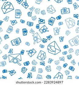 Ajuste el sobre de línea con la lupa, el correo saliente y la notificación de mensajes de chat en el teléfono sin problemas. Vector