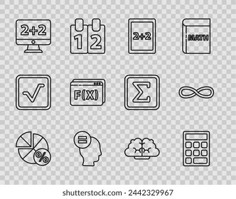 Set line Equation solution, Triangle math, Calculation, Test or exam sheet, Graph, schedule, chart, diagram, Geometric figure Pentagonal prism,  and Function mathematical symbol icon. Vector