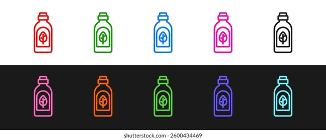 Set line Essential oil bottle icon isolated Set line background. Organic aromatherapy essence. Skin care serum glass drop package.  Vector