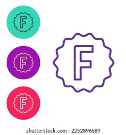 Establecer línea de papel de examen con un icono de encuesta de respuestas incorrectas aislado en fondo blanco. Marcado incorrecto de los resultados de las pruebas. Indique los iconos en colores. Vector