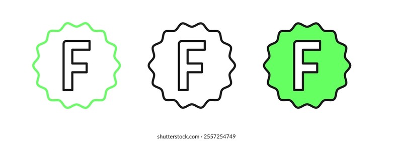 Set line Exam paper with incorrect answers survey icon isolated on white background. Bad mark of test results.  Vector