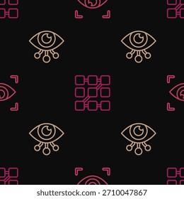 Establezca la línea de exploración ocular y la protección de Contraseña gráfica en un patrón sin fisuras. Vector