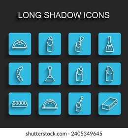 Set line False nails, Manicure lamp, Nail manicure, file, Milling cutter for, Broken and  icon. Vector
