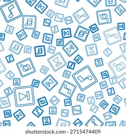 Establecer línea Avance rápido, nota de música, tono y nota de música, tono en el patrón sin fisuras. Vector