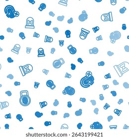 Set line Fingerprint with lock, Rejection fingerprint and Motion sensor on seamless pattern. Vector