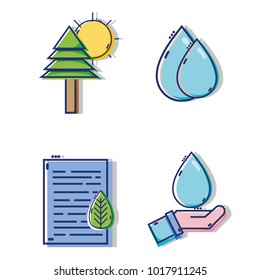 set line flat icons design