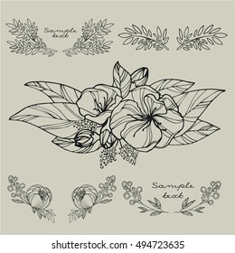 Set line flowers