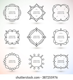 Set of line frames. Vector design elements