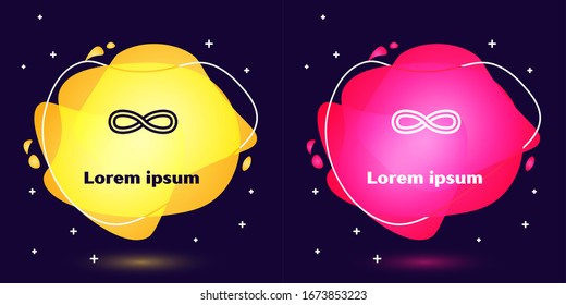 Set line Function mathematical symbol icon isolated on blue background. Abstract banner with liquid shapes. Vector Illustration