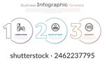 Set line Game console with joystick, Medal and Virtual reality glasses. Business infographic template. Vector