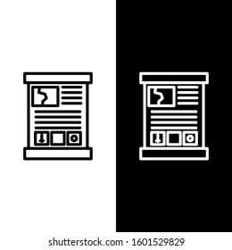 Set line Game guide icon isolated on black and white background. User manual, instruction, guidebook, handbook.  Vector Illustration