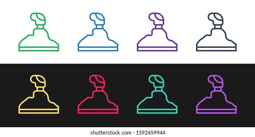 Set line Gear shifter icon isolated on black and white background. Transmission icon.  Vector Illustration