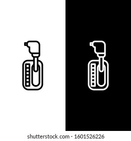 Set line Gear shifter icon isolated on black and white background. Transmission icon.  Vector Illustration