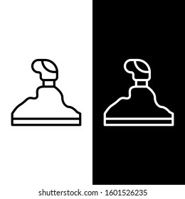 Set line Gear shifter icon isolated on black and white background. Transmission icon.  Vector Illustration