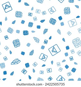 Set line Gold bars, Diamond engagement ring in box and mine on seamless pattern. Vector