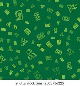 Set line Gps device with map, Location and City navigation on seamless pattern. Vector