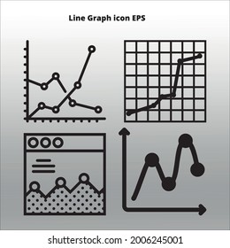 set of line graph icons line isolated or logo isolated sign symbol vector, outline and stroke style Collection of high-quality black style vector illustration, gradient background 