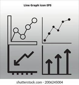 set of line graph icons line isolated or logo isolated sign symbol vector, outline and stroke style Collection of high-quality black style vector illustration, gradient background 