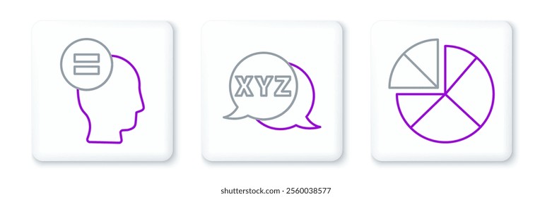 Set line Graph, schedule, chart, diagram, Calculation and XYZ Coordinate system icon. Vector