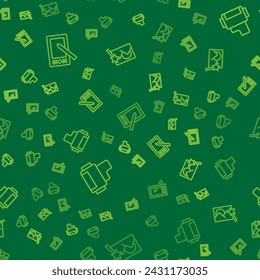 Définir la tablette graphique en ligne, la cartouche de rouleau de caméra et la retouche de photo sur motif harmonieux. Image vectorielle