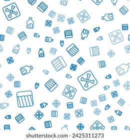 Set line Ground, Archeology and Ore mining on seamless pattern. Vector