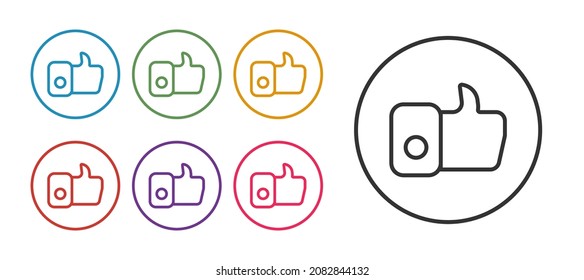 Set line Hand like icon isolated on white background. Set icons colorful. Vector
