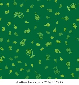 Set line Helping hand, Psychology, Psi and Broken heart or divorce on seamless pattern. Vector