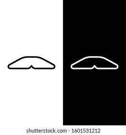Set line Homemade pie icon isolated on black and white background.  Vector Illustration