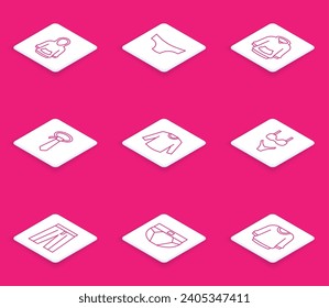 Set line Hoodie, Men underpants, Tie, Sweater, Swimsuit, Pants and  icon. Vector