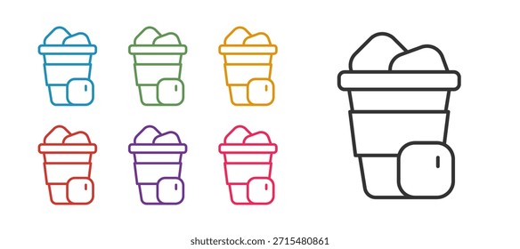 Icono de café helado aislado sobre fondo blanco. Establecer iconos coloridos. Vector