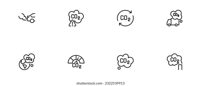 set line icon co2 vector illustration