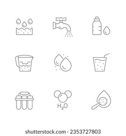 Set line icon of water