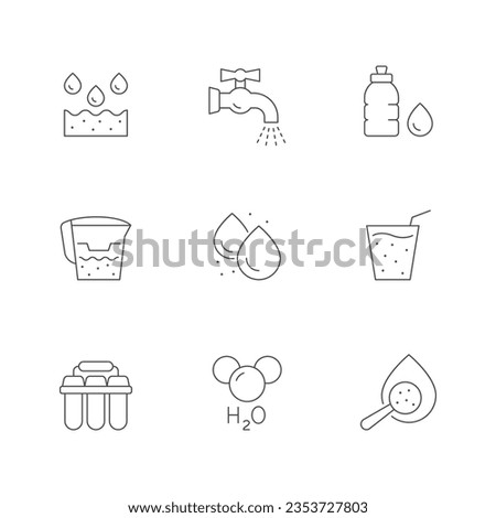 Set line icon of water