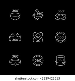 Set line icons of 360 degrees rotation