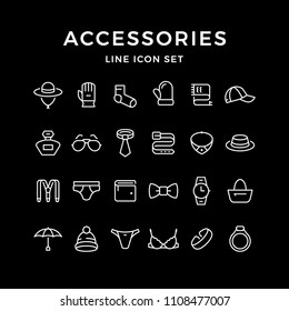 Set line icons of accessories