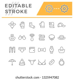 Set line icons of accessories