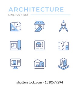 Set line icons of architectural