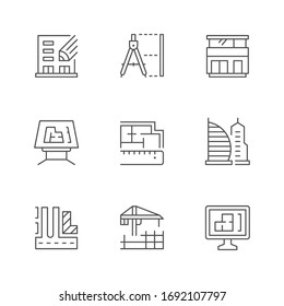 Set Line Icons Of Architecture