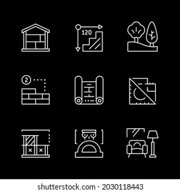 Set line icons of architecture