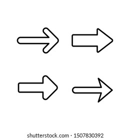 Set line icons of arrow