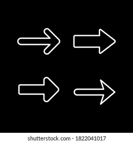 Set line icons of arrow