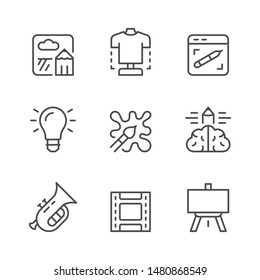 Set line icons of art and creativity