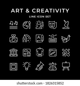 Set line icons of art and creativity