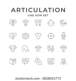 Set line icons of articulation