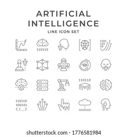 Establecer iconos de línea de inteligencia artificial